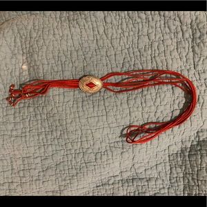 Red western concho necklace